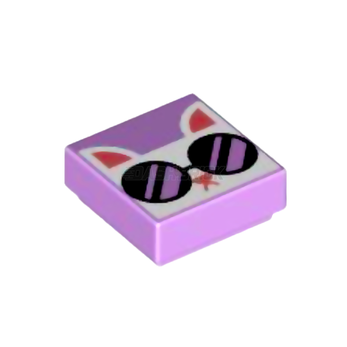 LEGO Minifigure Accessory - Tile, Cool Cat Sign, Glasses (1 x 1 Tile) [101639]