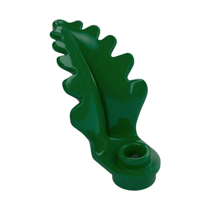 LEGO Plant Plate, Round 1 x 1 with Curved, Upright Leaf, Dark Green [2682] 6447541