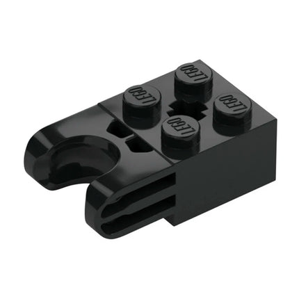 LEGO Technic, Brick Modified 2 x 2, Ball Socket , Axle Hole - Straight Forks with Round Ends, Black [67696] 6360825