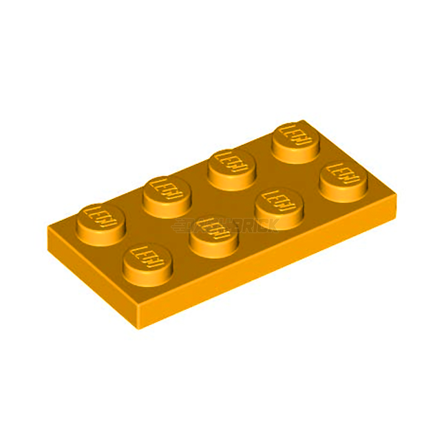 LEGO Plate, 2 x 4, Bright Light Orange [3020]