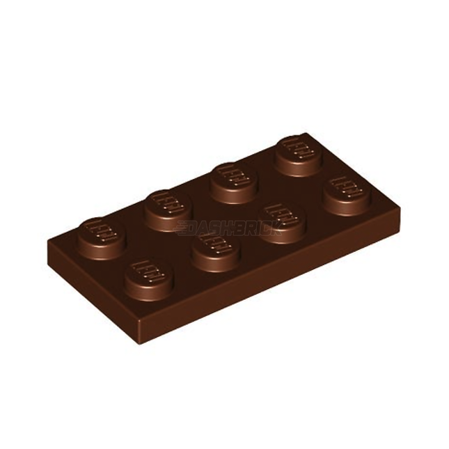 LEGO Plate, 2 x 4, Reddish Brown [3020] 4211186
