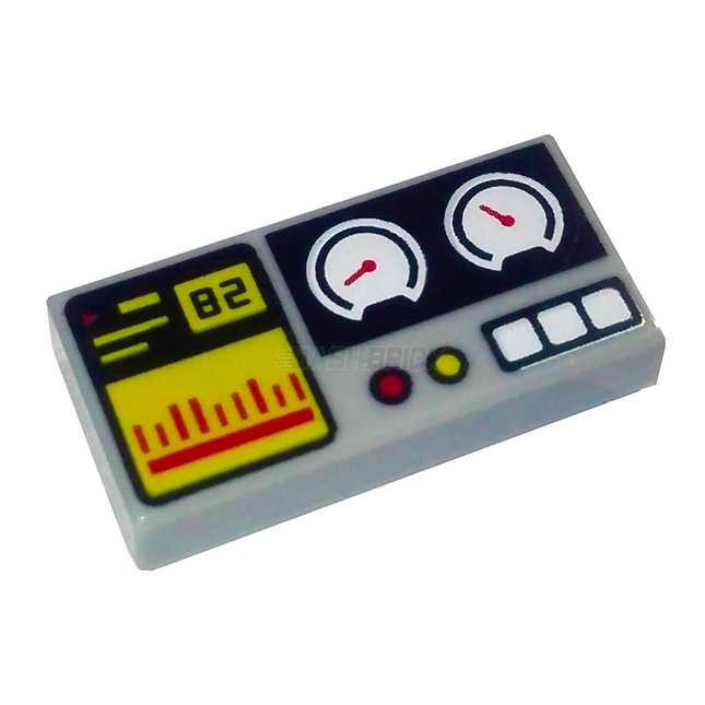 LEGO Minifigure Accessory - Tile, Control Panel, Electronic Display, White Gauges [3069bpb0855]