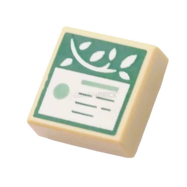 LEGO Minifigure Accessory - Tile, White Vine and Information Plaque (1 x 1 Tile) [3070pb367] 6507710