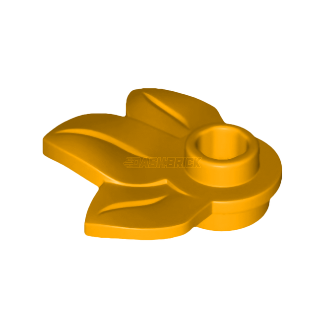 LEGO Plant Plate, Round 1 x 1 with 3 Leaves, Bright Light Orange [32607] 6378797
