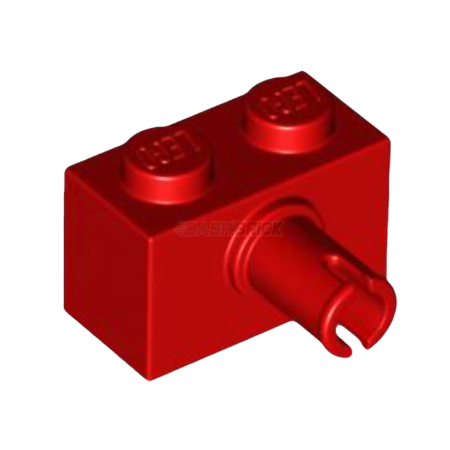 LEGO Technic, Brick, Modified 1 x 2 with Pin, Red [2458] 245821
