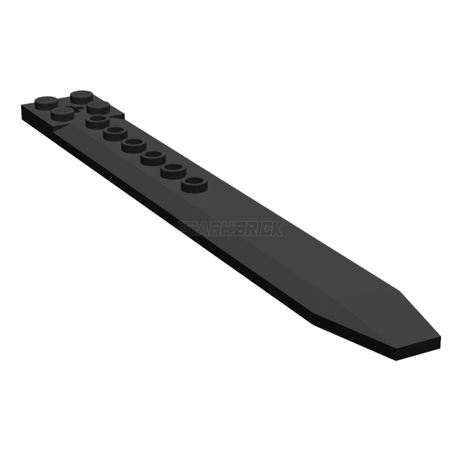 LEGO Plate, Modified 2 x 16, Angled Side Extensions and Axle Hole (Rotor Blade), Black [62743]