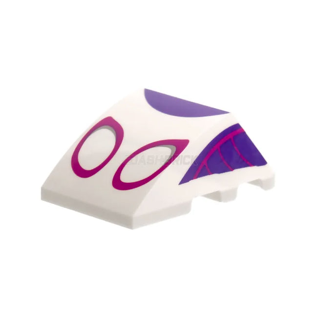 LEGO Wedge 4 x 3 Triple Curved, Magenta Eye Outlines, (Spider-Man), White [64225pb050] 6375575