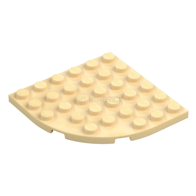 LEGO Plate, Round Corner 6 x 6, Tan [6003] 6385626