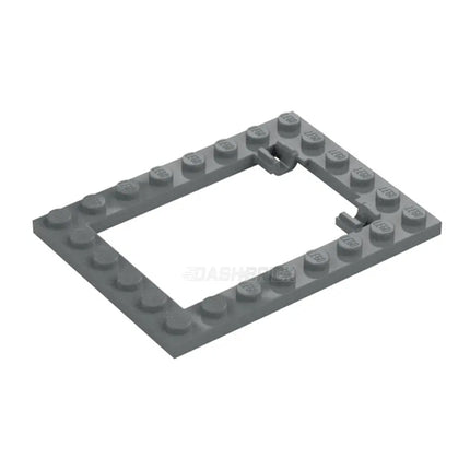 LEGO Plate, Modified 6 x 8 Trap Door Frame Horizontal, Dark Grey [92107] 4595708