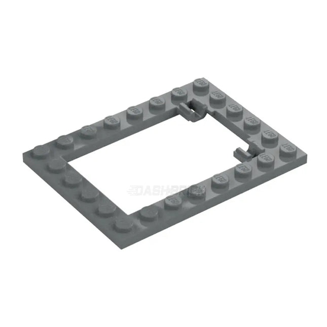 LEGO Plate, Modified 6 x 8 Trap Door Frame Horizontal, Dark Grey [92107] 4595708