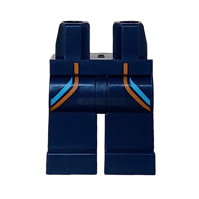LEGO Minifigure Part - Hips and Legs, Stripes, Dark Blue [970c00pb1514]