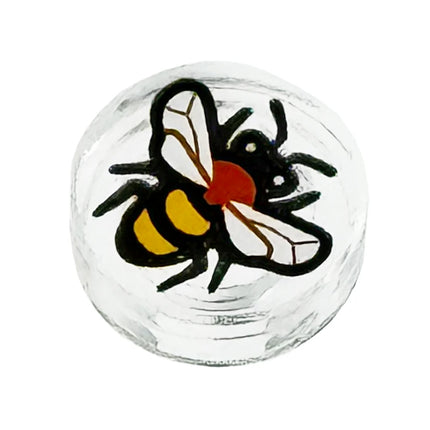 LEGO Minifigure Animal - Yellow Bee, White Eyes and Wing (1 x 1 Round Tile) [98138pb448]