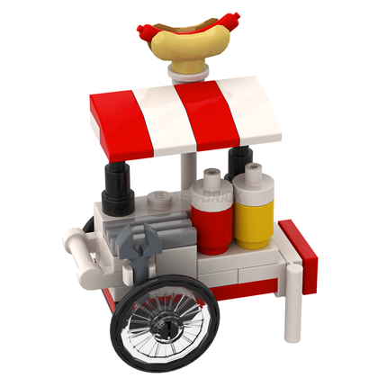 LEGO "Sizzlin' Brickers Hotdog Cart" - Brickside Delights Wagon #4 [MiniMOC]