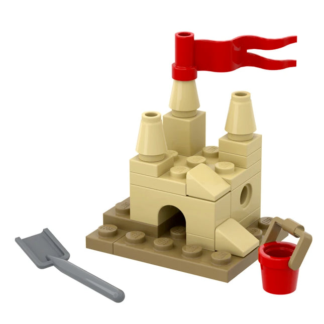 LEGO "Sand Castle" - Beach Display, Bucket, Spade [MiniMOC]