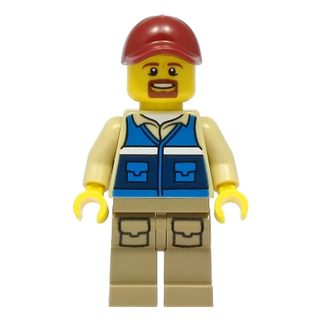 LEGO Minifigure - Male, Rescue Worker, Cap, 'RESCUE', Beard (2021) [CITY]