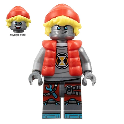 LEGO Minifigure - Cooper - Robot with Red Cap and Puffer Vest (2025) [DREAMZzz]