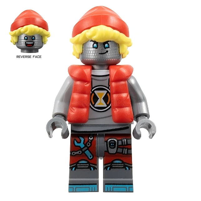 LEGO Minifigure - Cooper - Robot with Red Cap and Puffer Vest (2025) [DREAMZzz]