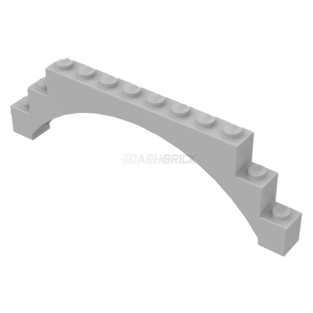 LEGO Brick, Arch 1 x 12 x 3, Raised Arch with 5 Cross Supports, Light Grey [18838] 6096381