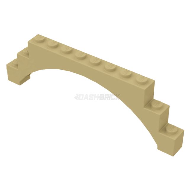 LEGO Brick, Arch 1 x 12 x 3, Raised Arch with 5 Cross Supports, Tan [18838] 6096383