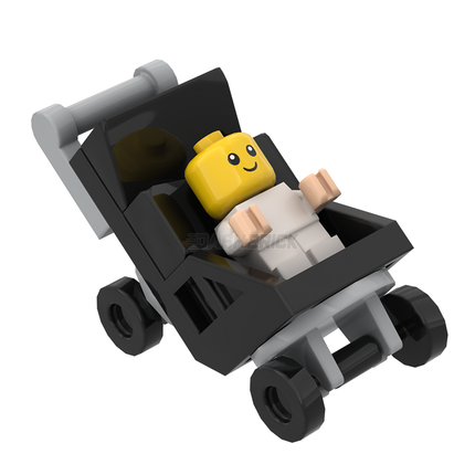 LEGO "Baby Stroller" - Pram/Buggy/Pushchair, Black [MiniMOC]