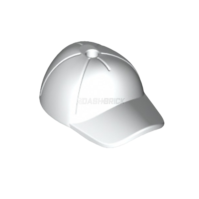 LEGO Minifigure Part - Hat, Baseball Cap, Short Curved Bill with Seams, White [11303]
