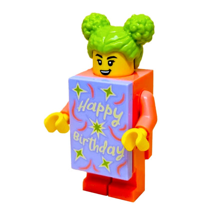 LEGO Minifigure - Coral Brick Costume Girl, Happy Birthday [BAM] Limited Release