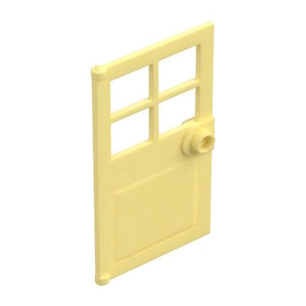 LEGO Door 1 x 4 x 6 with 4 Panes and Stud Handle, Bright Light Yellow [60623] 6315914