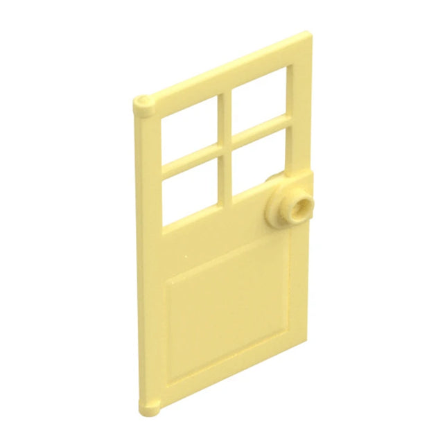 LEGO Door 1 x 4 x 6 with 4 Panes and Stud Handle, Bright Light Yellow [60623] 6315914