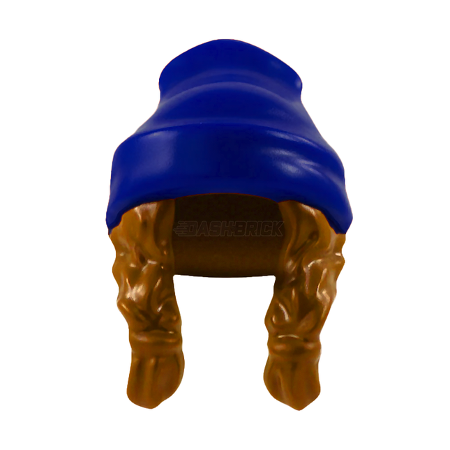 LEGO Minifigure Part - Hair Combo, Beanie, 2 Braids, Dark Blue/Dark Orange [52686pb06] 6443405