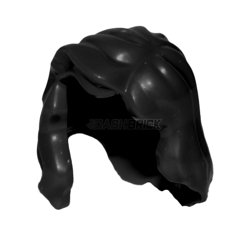 LEGO Minifigure Part - Hair Female Mid-Length, Part over Right Shoulder, Black [85974]