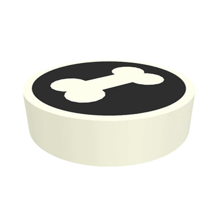 LEGO Minifigure Accessory - Tile, Bone (1 x 1 Round) [98138pb131]