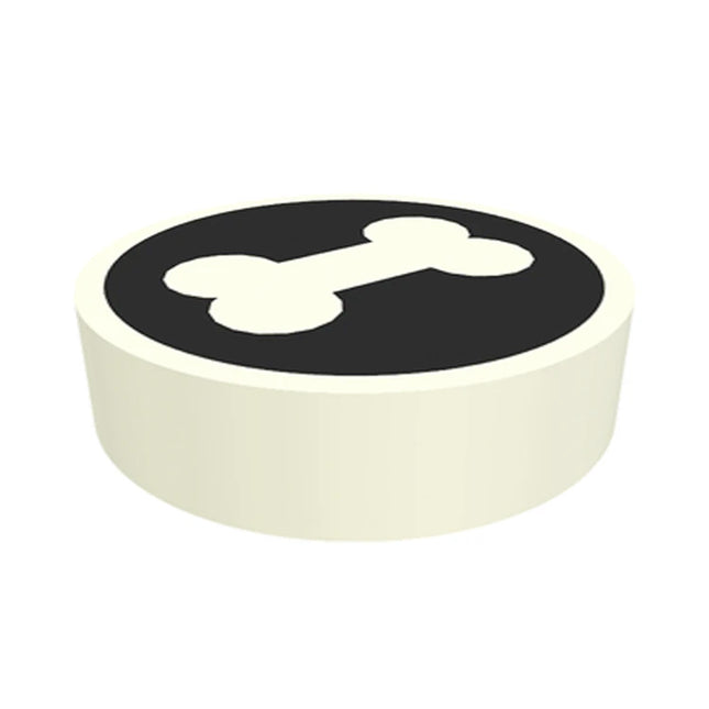 LEGO Minifigure Accessory - Tile, Bone (1 x 1 Round) [98138pb131]
