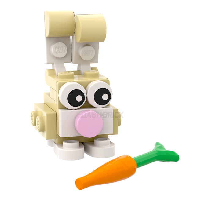 LEGO "Brick Bunny" Tan, Easter Bunny with Carrot [MiniMOC]