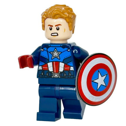 LEGO Minifigure - Captain America - Dark Blue Suit, Dark Red Hands, Hair (2023) [MARVEL]