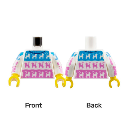 LEGO Minifigure Part - Torso, Sweater with Cats on Dark Azure and Dark Pink Panels [973pb5928c01]