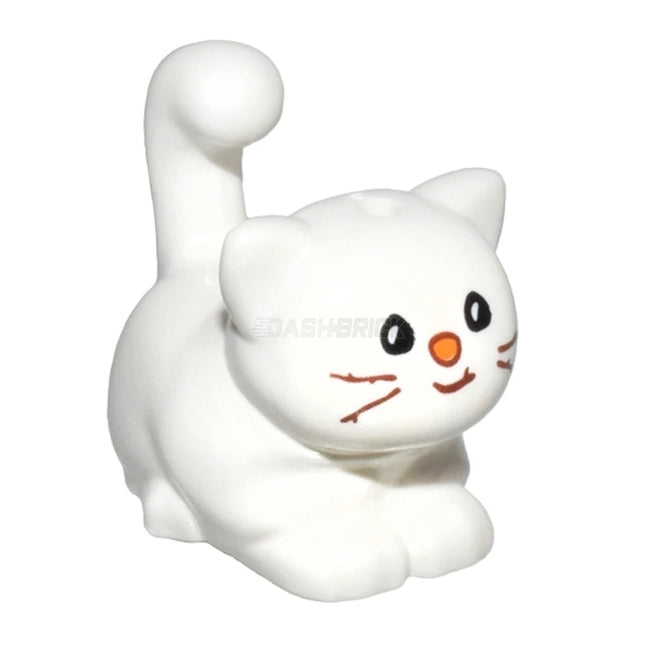 LEGO Minifigure Animal - Cat, Sitting with Black Eyes, Whiskers, White [2652pb06] 6476646