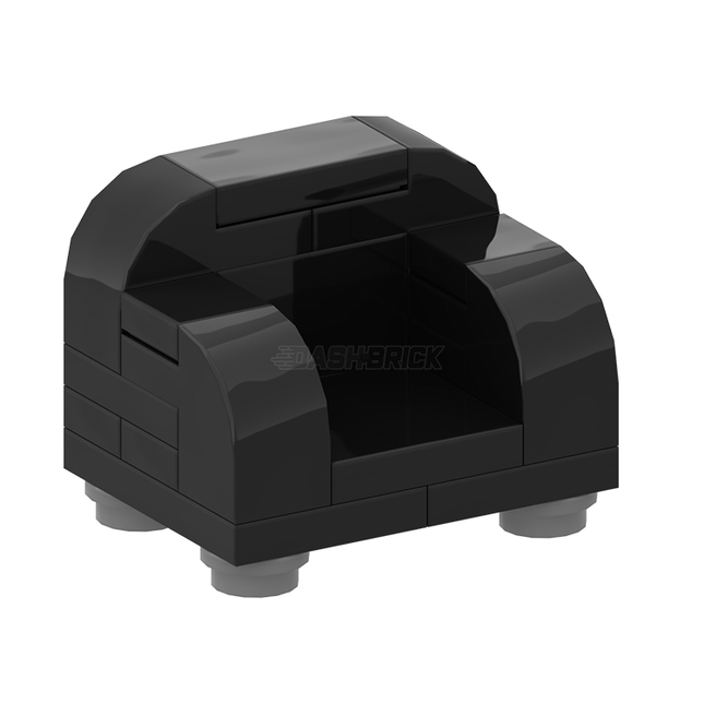 LEGO "Comfortable Lounge Chair" - Small Armchair, Black [MiniMOC]