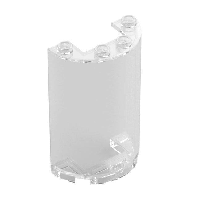 LEGO Wall/Curved Panel/Cylinder Half 2 x 4 x 5 with 1 x 2 Cutout, Trans-Clear (Window) [85941]