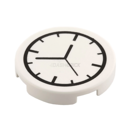 LEGO Minifigure Accessory - Clock, Tile, Round 2 x 2, White [14769pb001]
