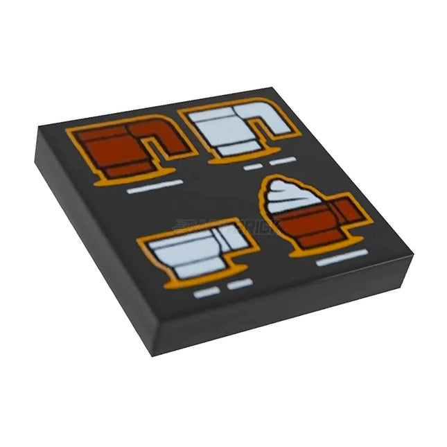 LEGO Minifigure Accessory - Tile, Coffee Cups, Coffee Shop Menu, 2 x 2 [3068pb2263] 6434719