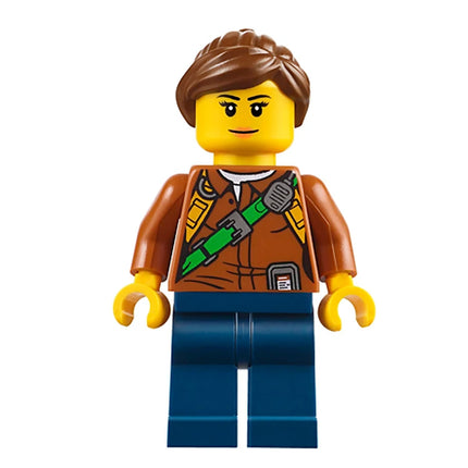 LEGO Minifigure - Female, City Jungle Explorer, Dark Orange Shirt, Ponytail (2017) [CITY]