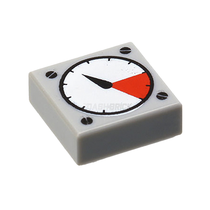 LEGO Minifigure Accessory - Tile, Gauge/Dial, Red and White Dial, Needle [3070p07] 4255629