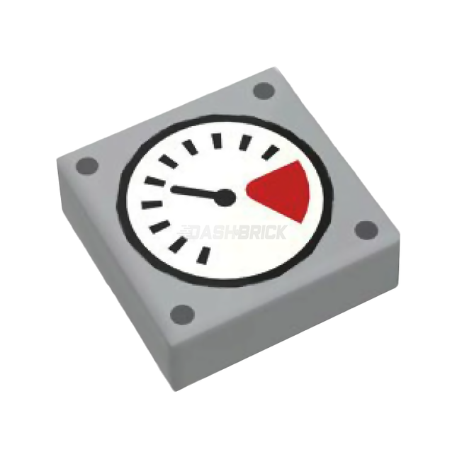 LEGO Minifigure Accessory - Tile, Gauge/Dial, Red and White Dial, Needle [3070pb180] 6329584