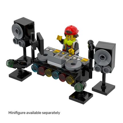 LEGO "DJ Booth" - Music Festival Setup, Mixer, Speakers, Lights [MiniMOC]
