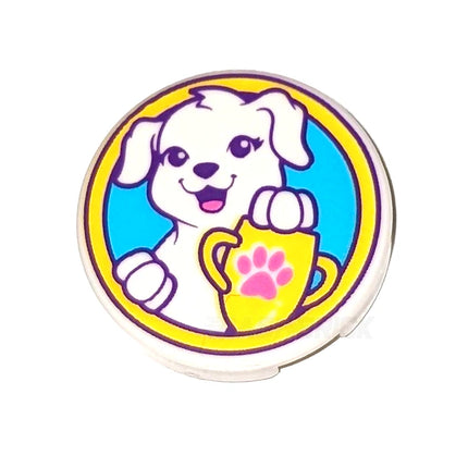 LEGO Minifigure Accessory - Puppy Dog, Yellow Trophy (2 x 2 Round Tile) [14769pb179]