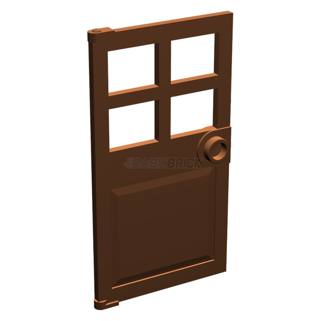LEGO Door 1 x 4 x 6 with 4 Panes and Stud Handle, Reddish Brown [60623] 6103769