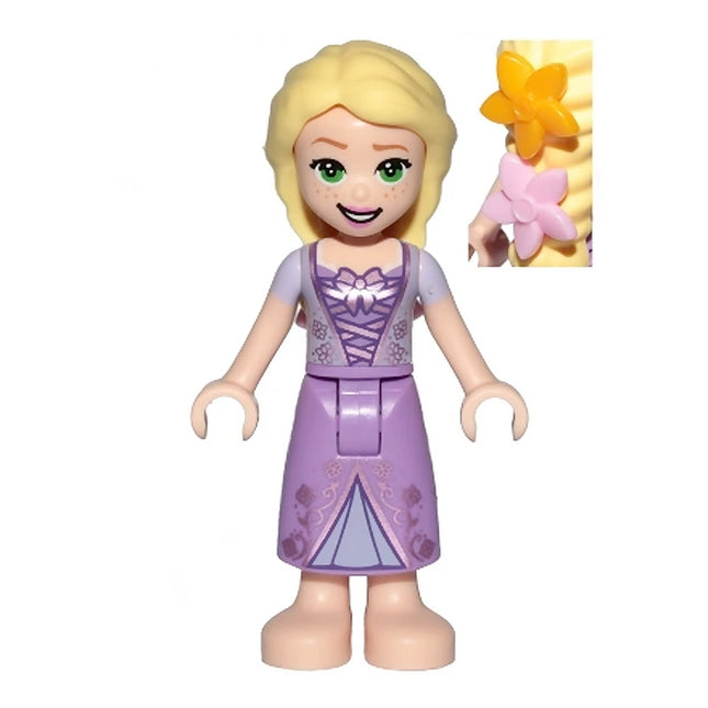 LEGO Minifigure - Rapunzel, Tangled - Mini Doll, Bright Light Orange and Bright Pink Flowers (2021) [DISNEY]