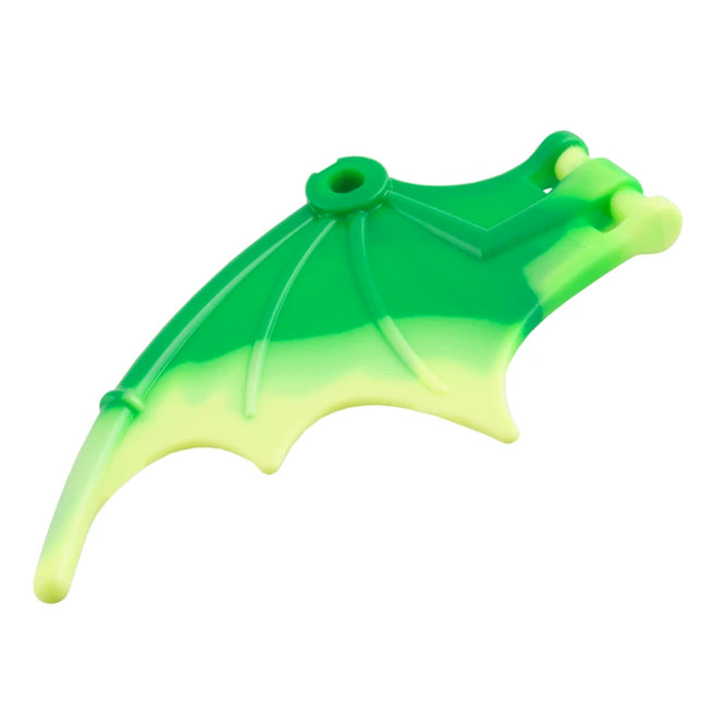 LEGO Dragon Wing 8 1/4 x 5, Marbled Yellowish Green Trailing Edge [38547pb04]