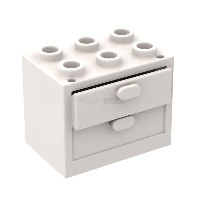 LEGO Container, Cupboard 2 x 3 x 2, with Draws, White/White [4532 / 4536]