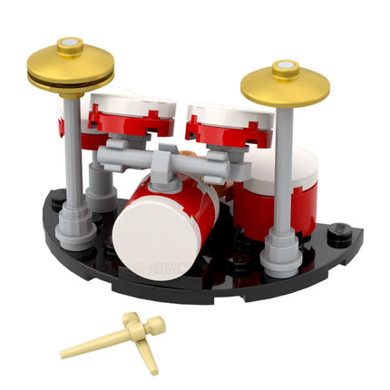 LEGO "Drum Set" - Drums, Cymbals, Drumsticks, Red [MiniMOC]